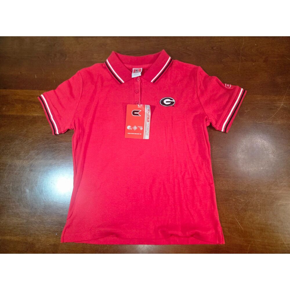 Georgia Bulldogs Womens Polo Shirt Red Colosseum Athletics Size L NWT